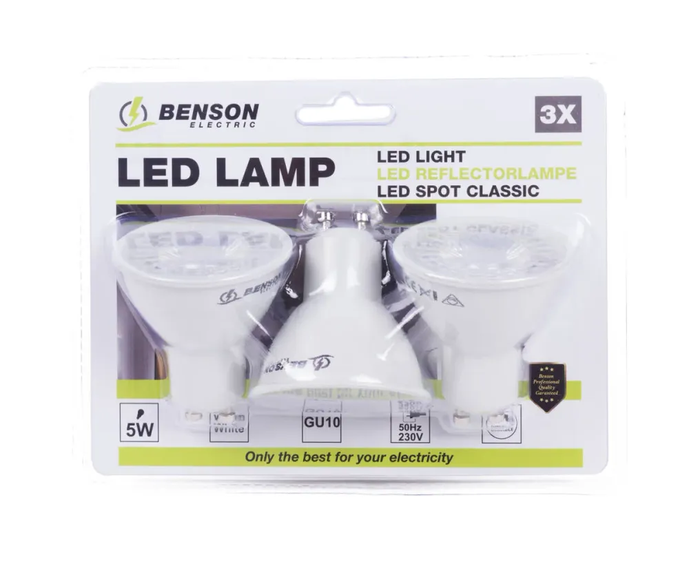 LED GU10 5W Dimbaar Warm Wit, Set van 3 - 400 Lumen, 20.000 Uur