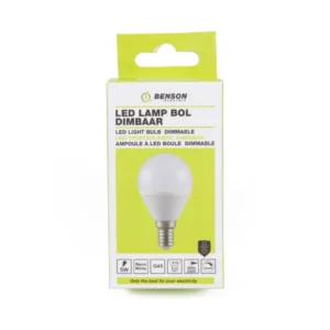LED Lamp G45 5W E14, Dimbaar, 400Lm, Warm Wit 3000K, 20.000 Uur