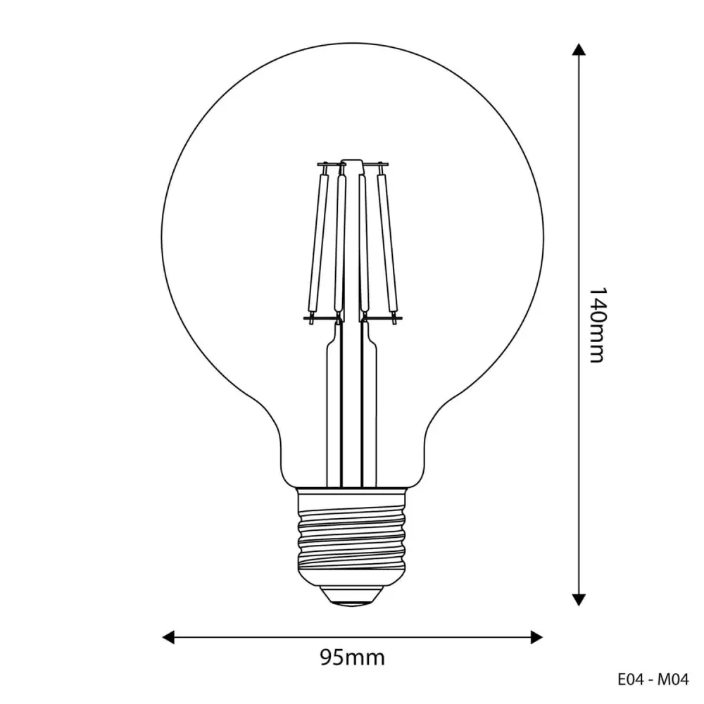 LED Lichtbron Milky Globe G95 4W 470Lm E27 2700K - M04