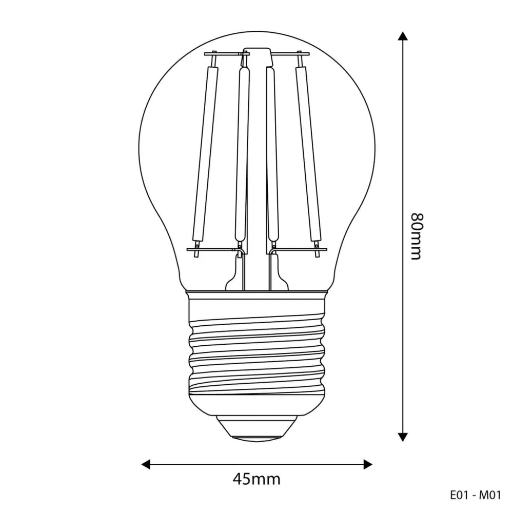 LED lichtbron Milky Mini Globe G45 4W 470Lm E27 2700K - M01