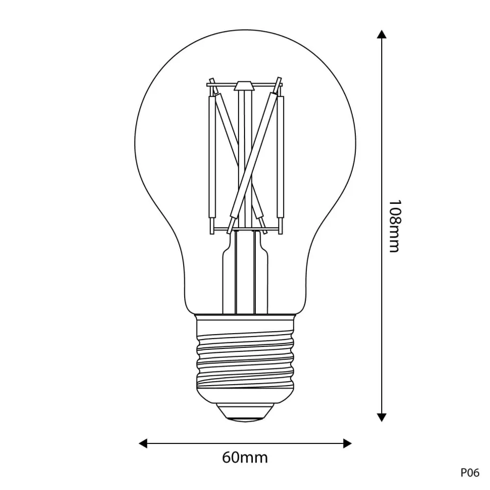 LED lichtbron Porselein Effect CRI 95 A60 7W 640Lm E27 2700K Dimbaar - P06
