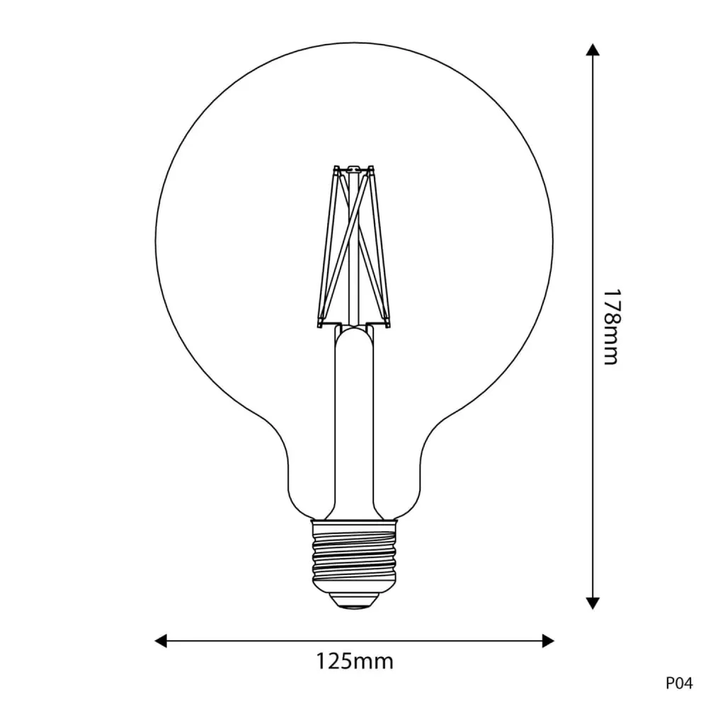 LED lichtbron Porselein Effect CRI 95 G125 7W 640Lm E27 2700K Dimbaar - P04