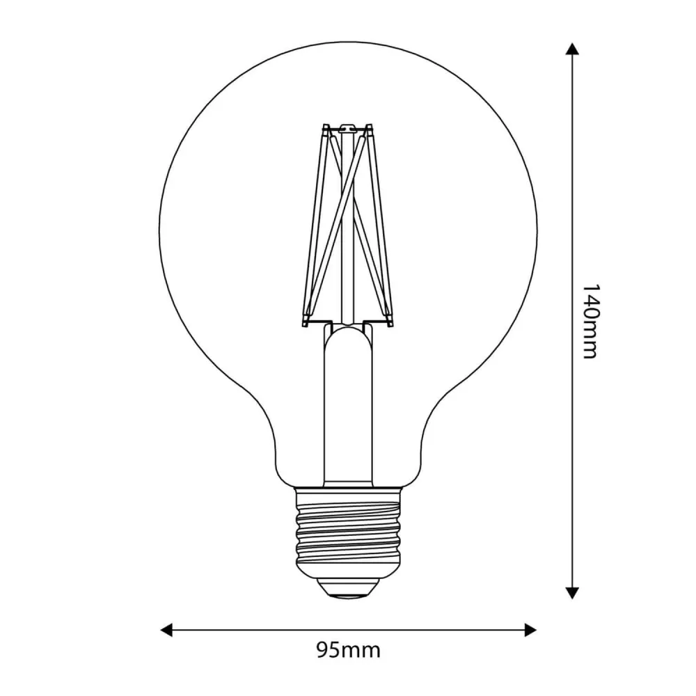 LED lichtbron Porselein Effect CRI 95 G95 12W 1521Lm E27 2700K Dimbaar - P08