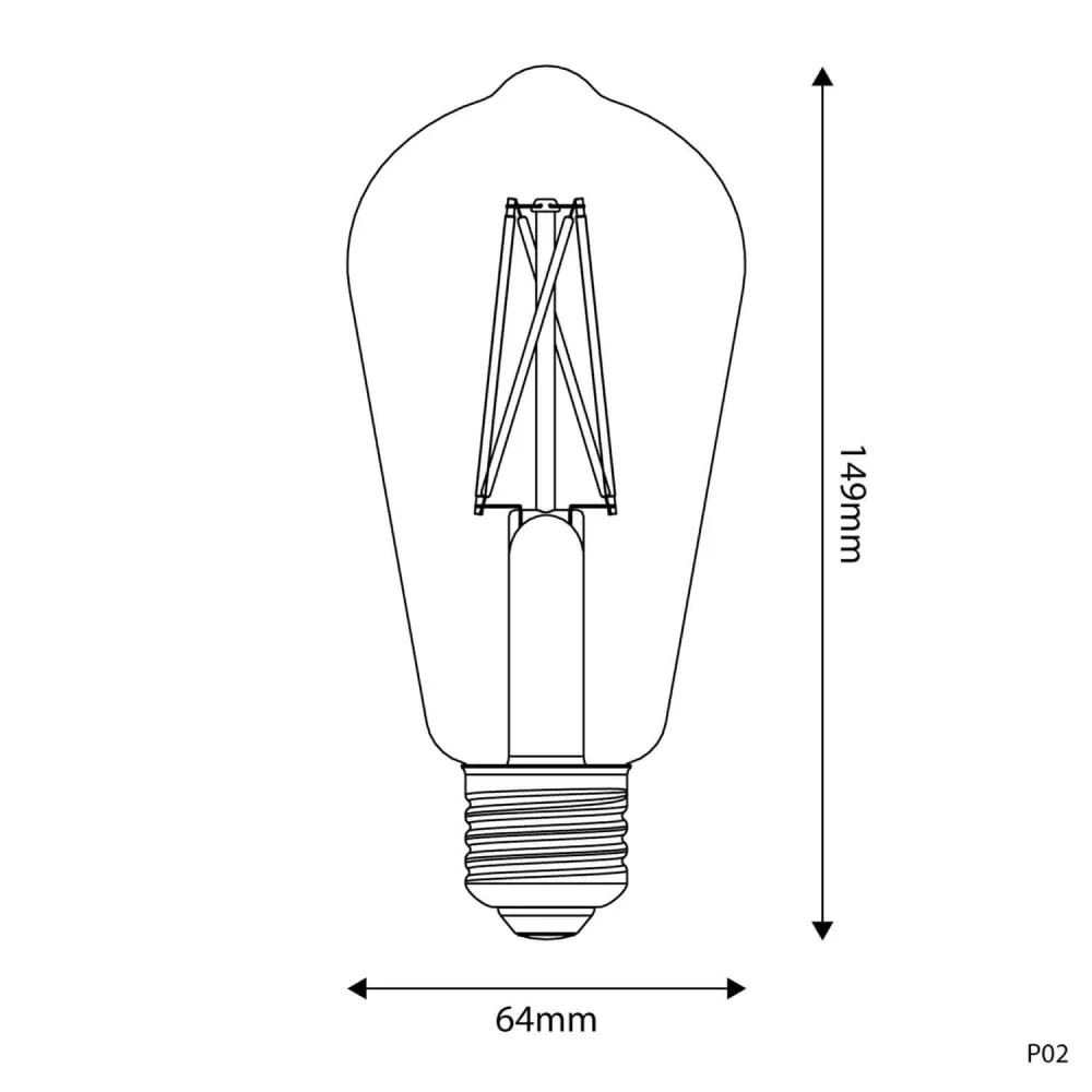 LED Lichtbron Porselein Effect CRI 95 ST64 7W 640Lm E27 2700K Dimbaar - P02