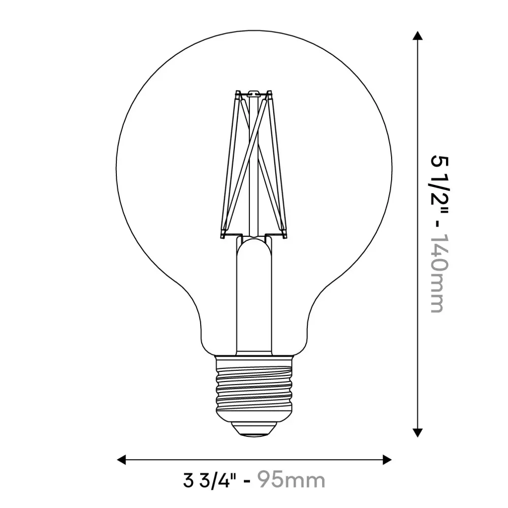 LED-lichtbron porseleineffect CRI 95 G30 8,8W 600 lm E26 120V 2700K dimbaar - P03