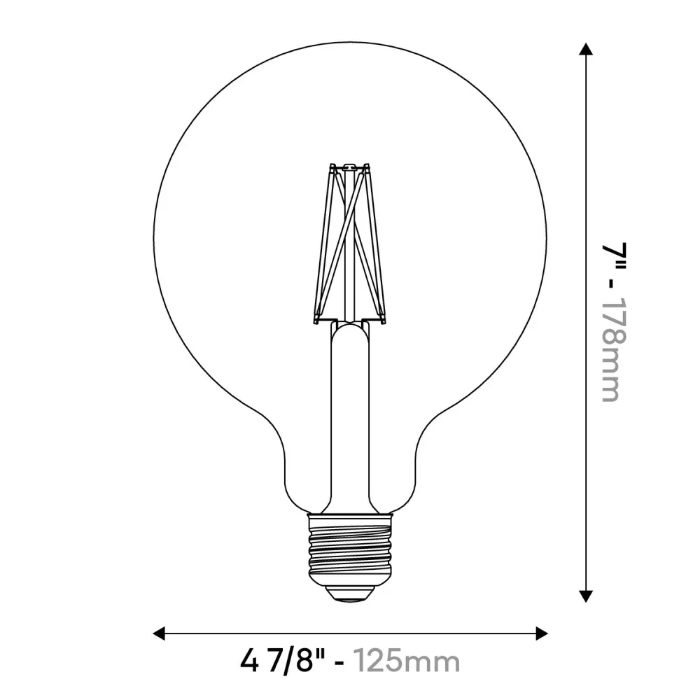 LED-lichtbron porseleineffect CRI 95 G40 8,8W 600 lm E26 120V 2700K dimbaar - P04