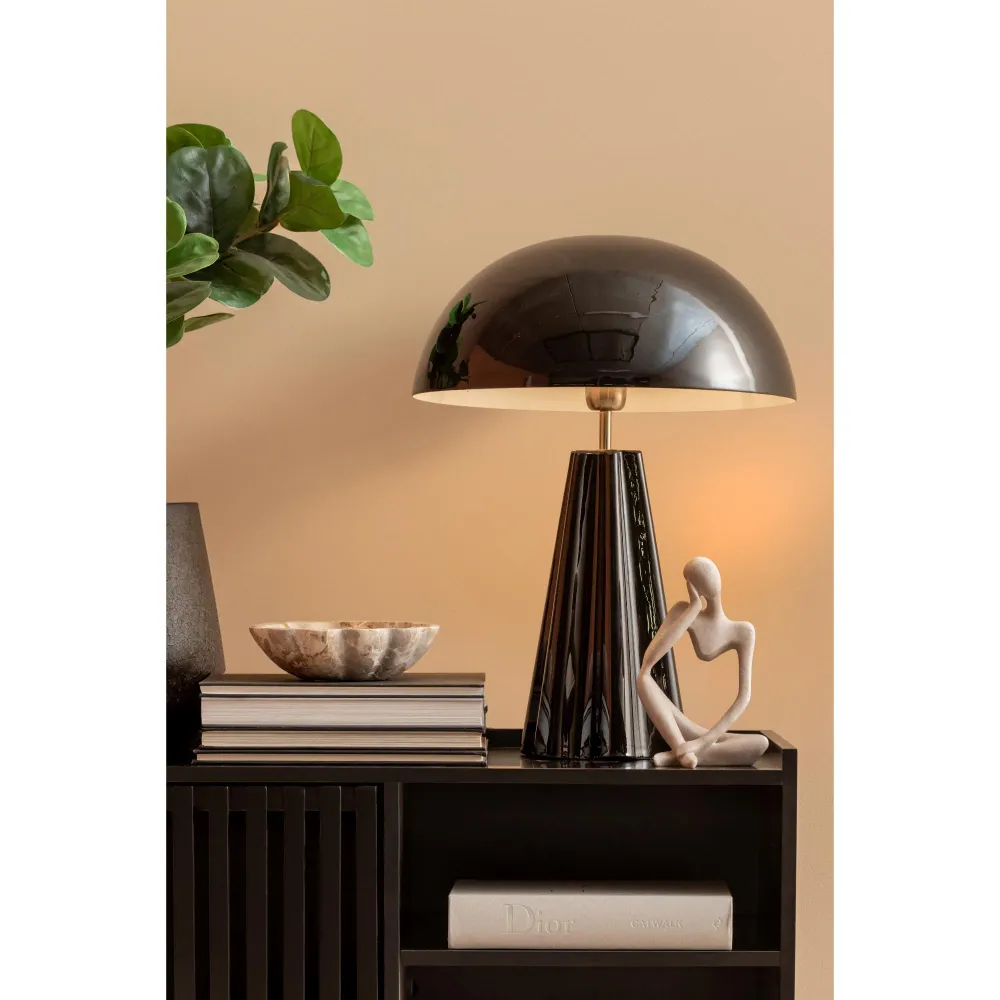 Leitmotiv tafellamp Amplio XL - zwart - 30x30x56cm - Paddenstoellamp