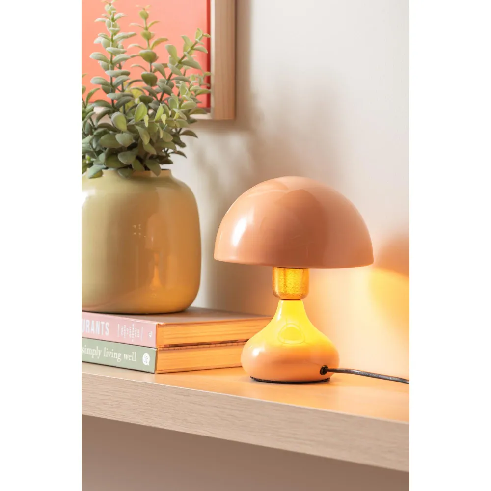 Leitmotiv tafellamp Binc - oranje - 17.5x17.5x23cm - Paddenstoellamp