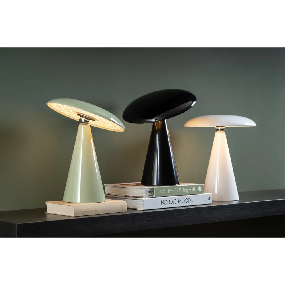 Leitmotiv tafellamp Phoebe LED - zwart - Ø23cm
