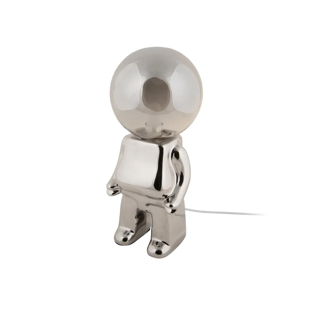 Leitmotiv tafellamp Ross LED - zilver - 12x12x27cm
