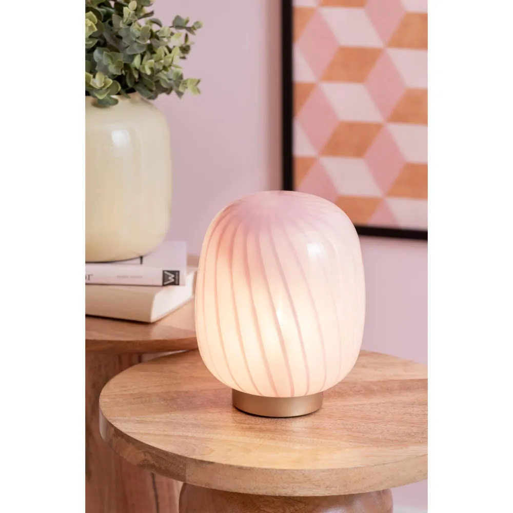 Leitmotiv tafellamp Summer Globe - roze - 15.6x15.6x20cm