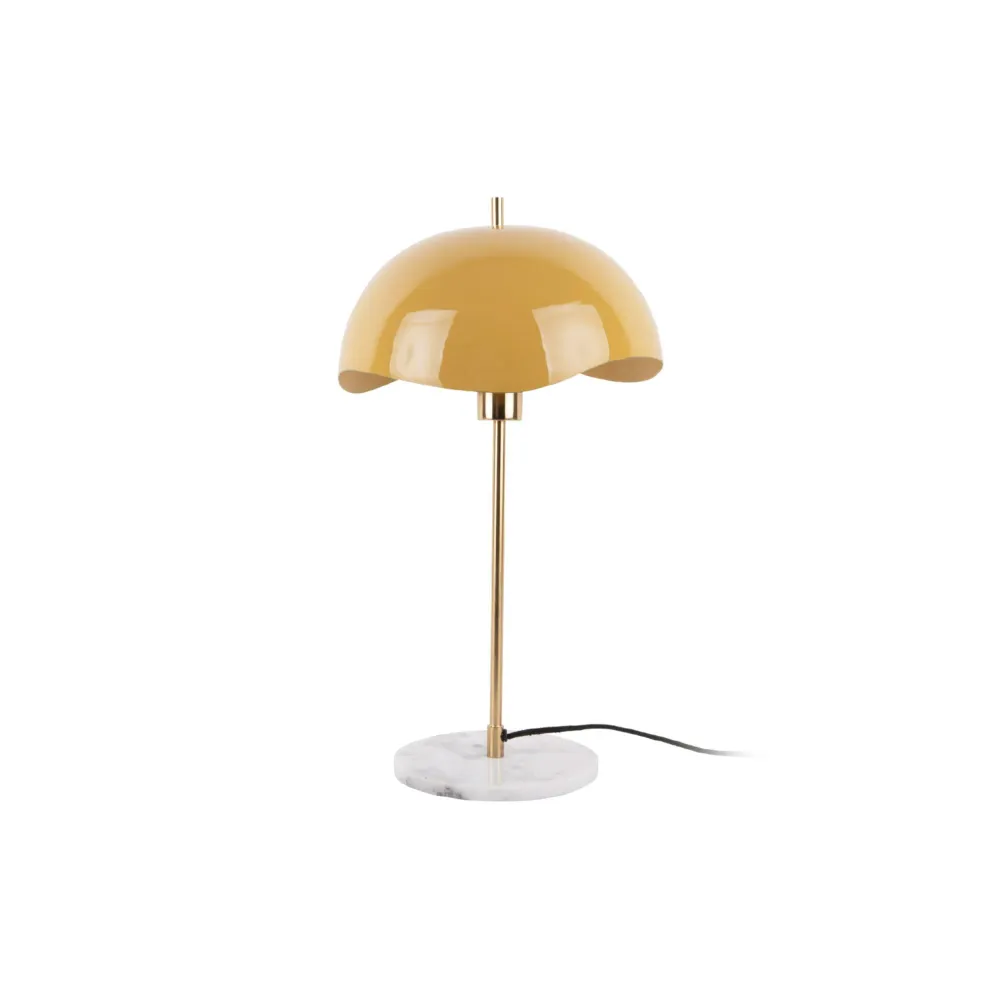 Leitmotiv tafellamp Waved Dome - geel - 30x30x56cm - Paddenstoellamp
