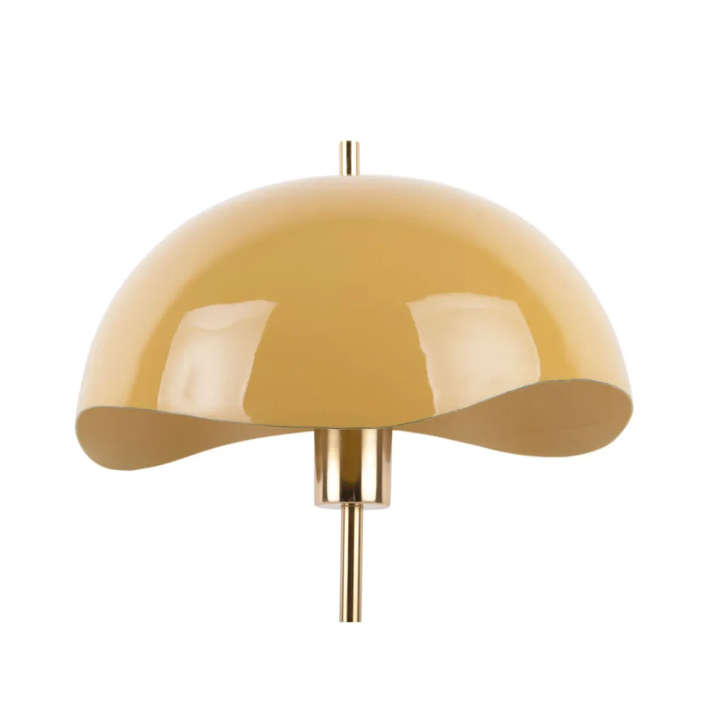 Leitmotiv tafellamp Waved Dome - geel - 30x30x56cm - Paddenstoellamp