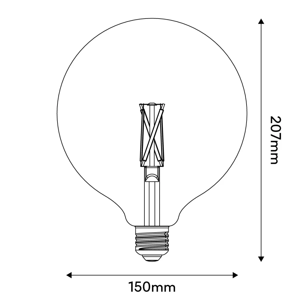 Lichtbron LED Porselein Effect CRI 95 G150 7W 640Lm E27 2700K Dimbaar - P05