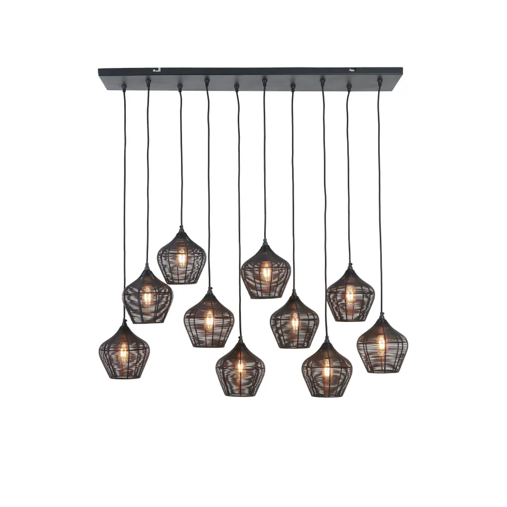 Light & Living hanglamp Alvaro - zwart - 120x25x29.5cm