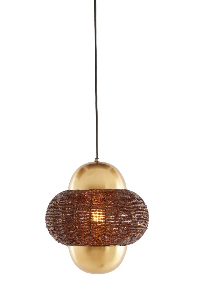 Light & Living hanglamp CETARA - bruin - Ø26x28cm