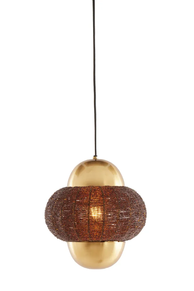 Light & Living hanglamp CETARA - bruin - Ø26x28cm