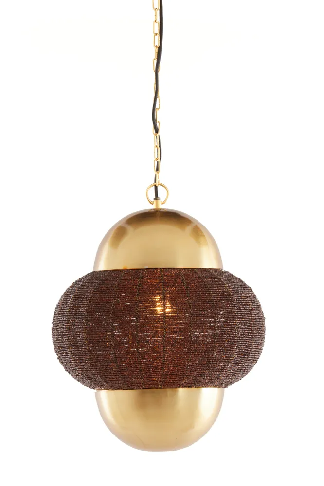 Light & Living hanglamp CETARA - bruin - Ø33x38cm