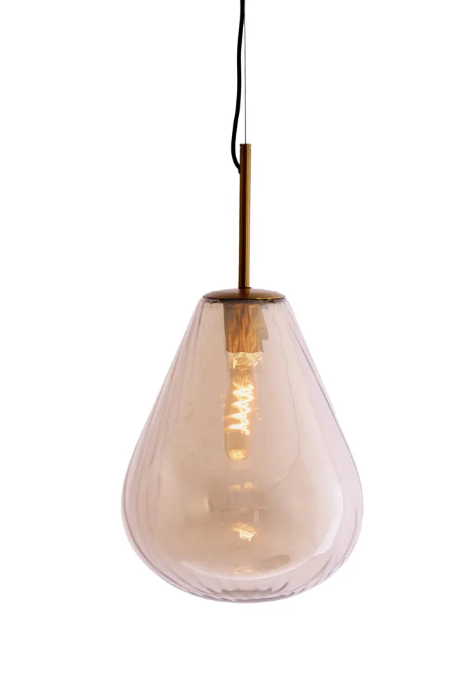 Light & Living hanglamp LEONA - brons - Ø33x43cm