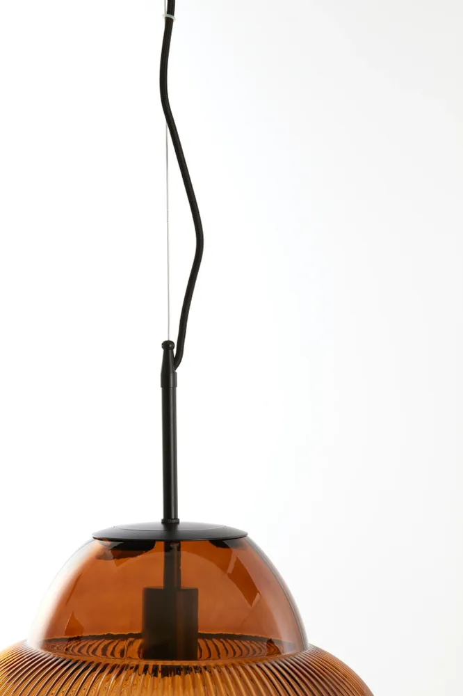Light & Living hanglamp OVNIS - bruin - Ø35x40cm