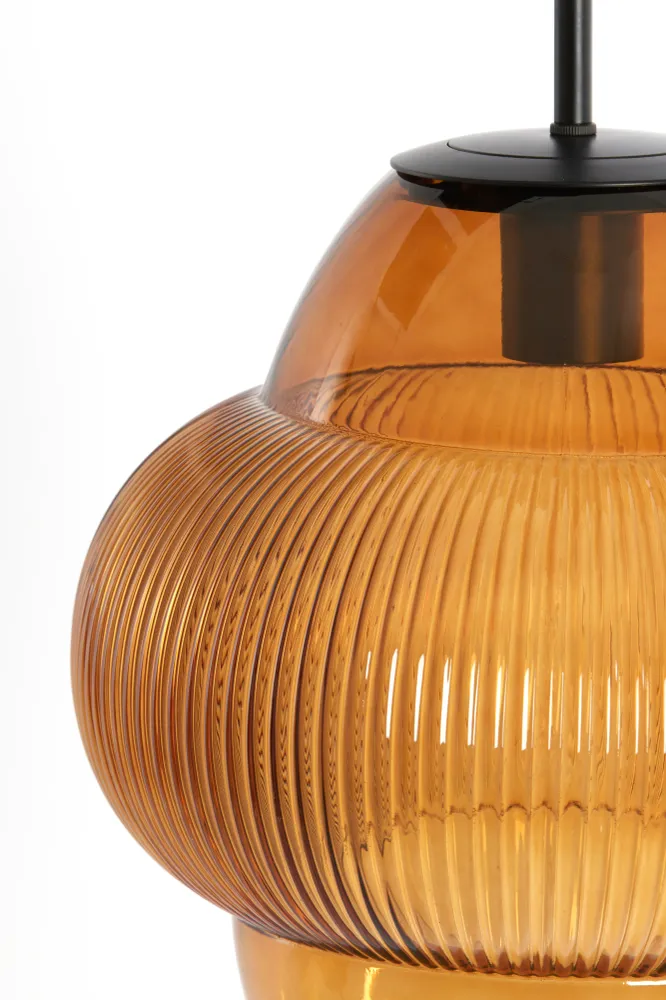 Light & Living hanglamp OVNIS - bruin - Ø35x40cm