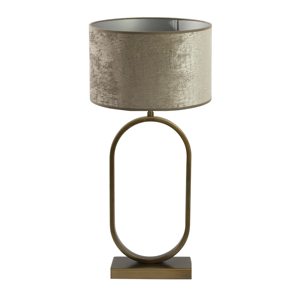 Light & Living tafellamp Jamiri/Chelsea - ant. brons, zilver - 30x30x67cm
