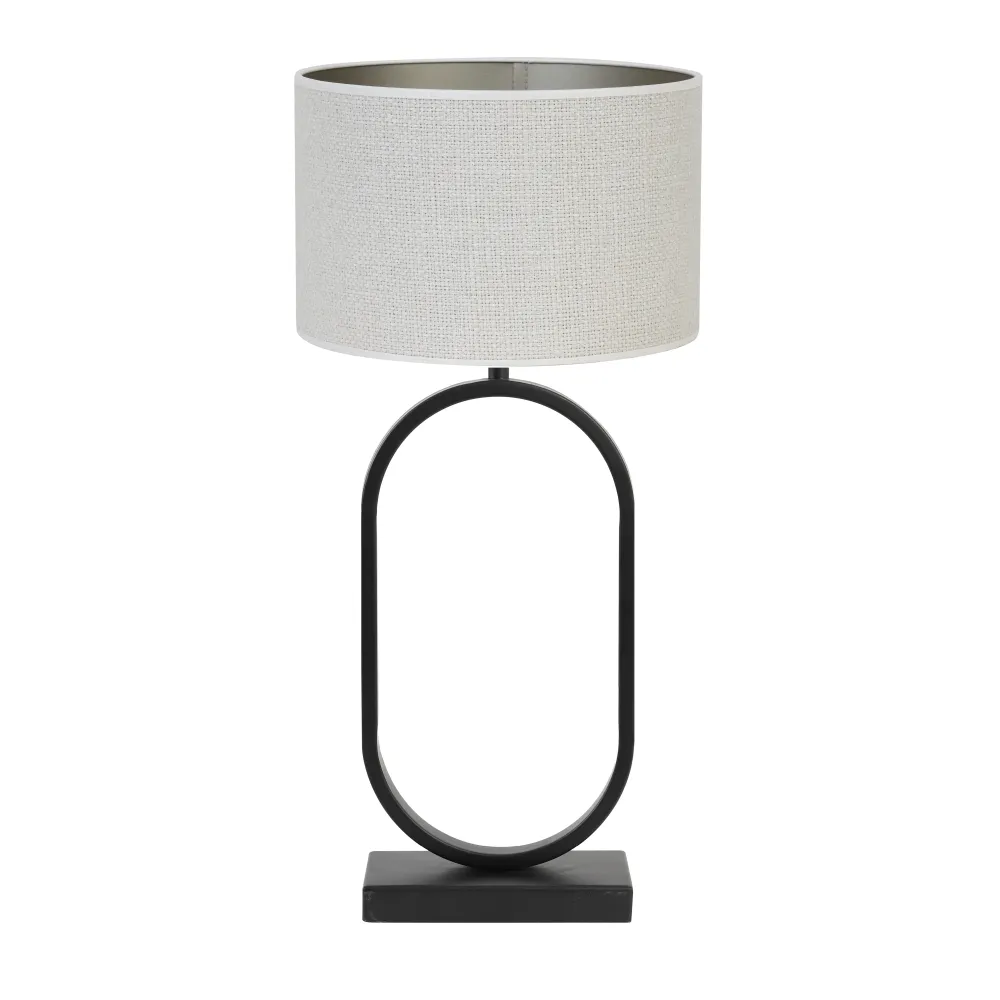 Light & Living tafellamp Jamiri/Saverna - zwart, eiwit - 30x30x67cm