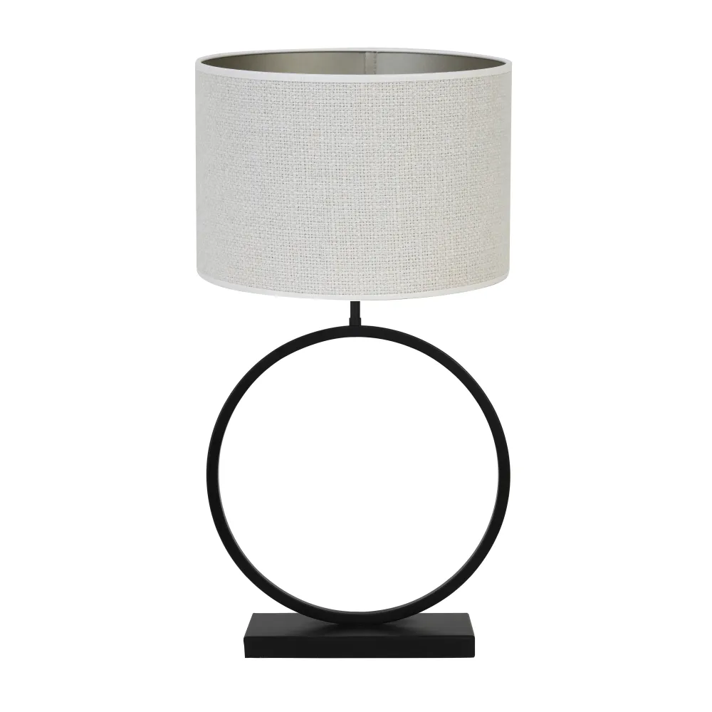 Light & Living tafellamp Liva/Saverna - zwart, eiwit - 40x40x78.5cm