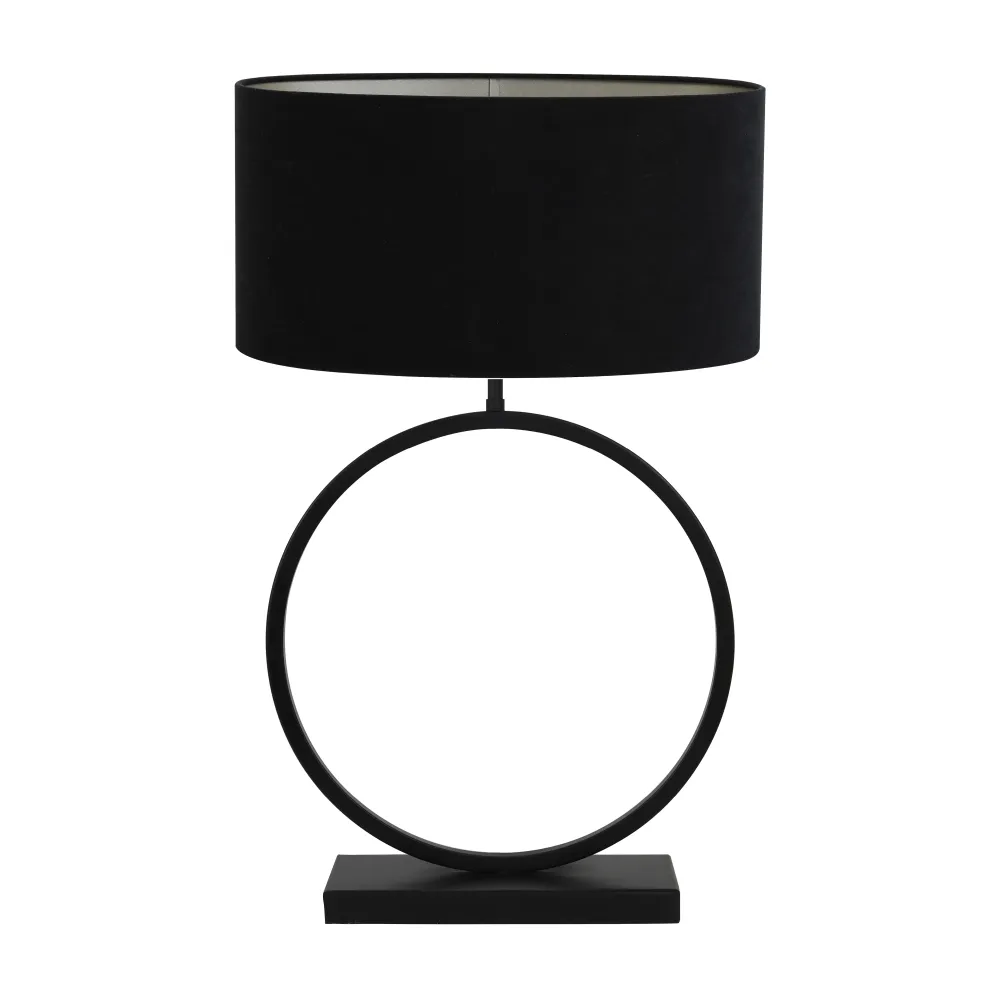 Light & Living tafellamp Liva/Velours ovaal - zwart, zwart - 45x21x70.5cm