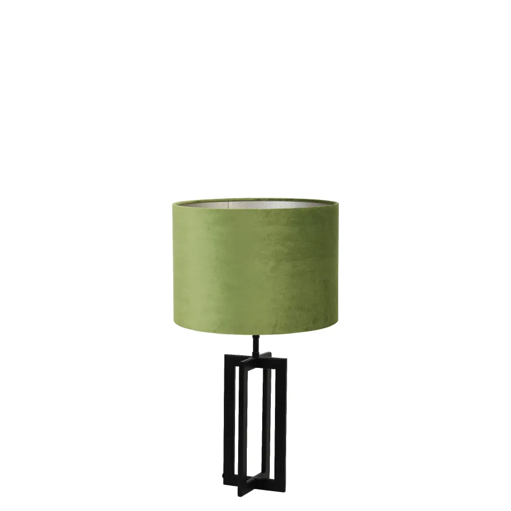 Light & Living tafellamp Mace/Velours - zwart, groen - 30x30x56cm