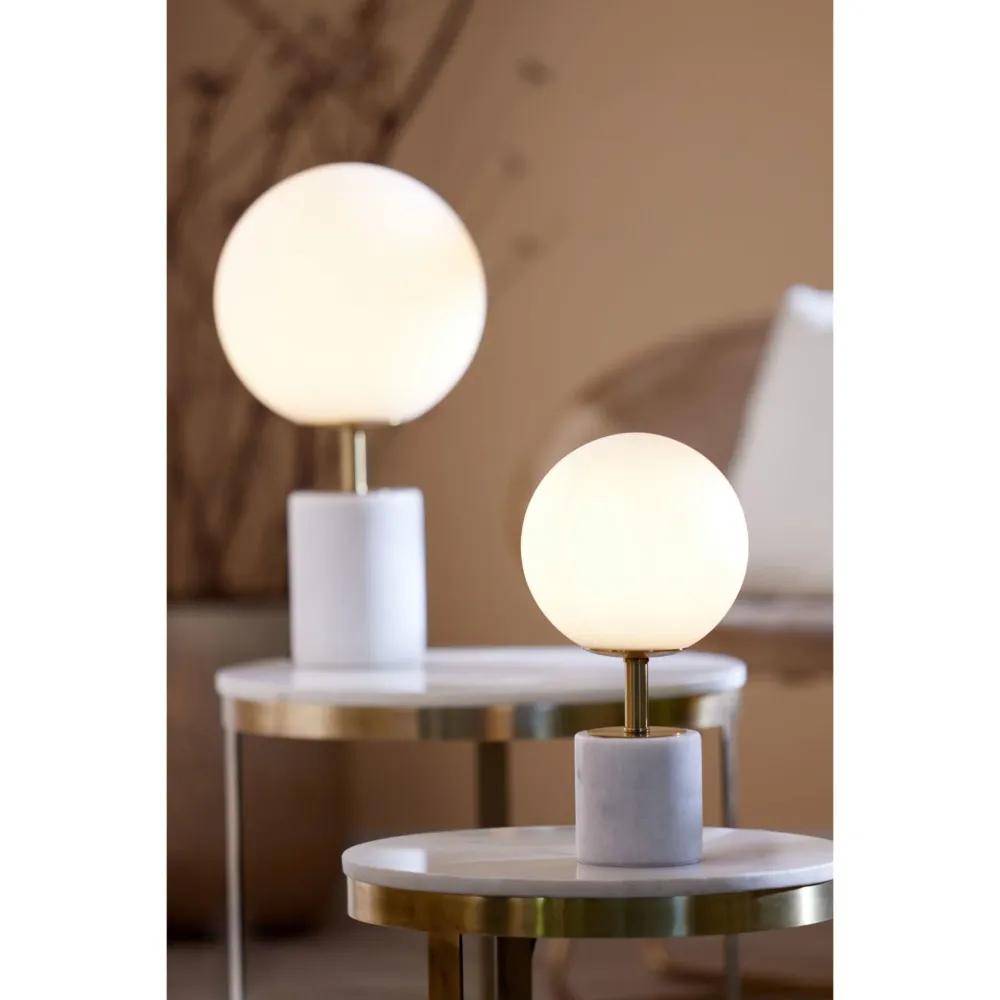 Light & Living tafellamp Medina - wit - Ø20cm