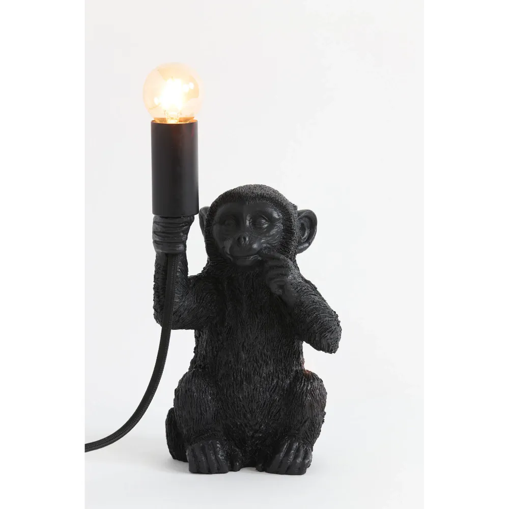Light & Living tafellamp Monkey - zwart - 13x12.5x23.5cm