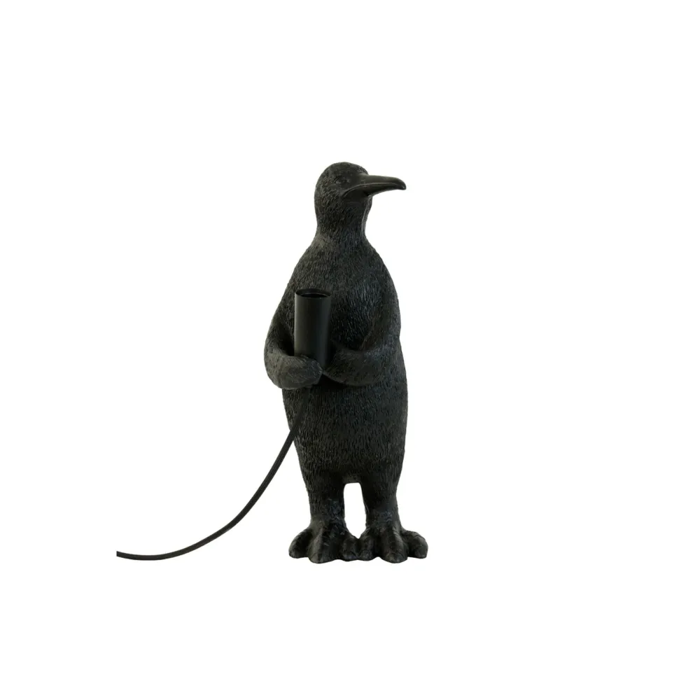 Light & Living tafellamp Penguin - zwart - 16x13x34cm