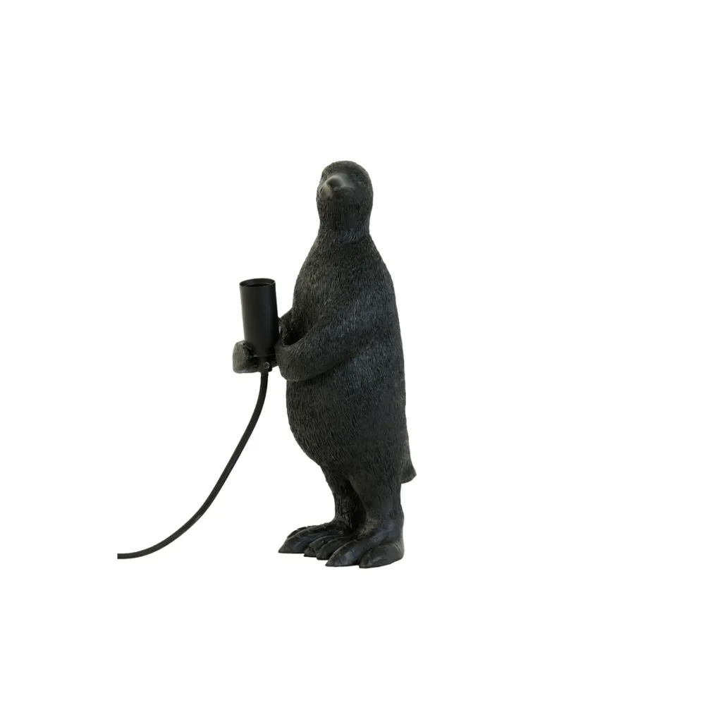 Light & Living tafellamp Penguin - zwart - 16x13x34cm