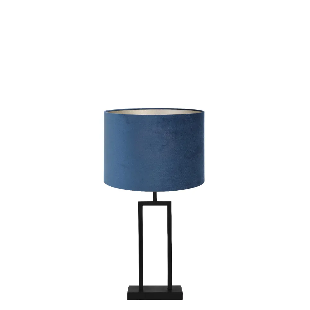 Light & Living tafellamp Shiva/Velours - zwart, blauw - 30x30x62cm
