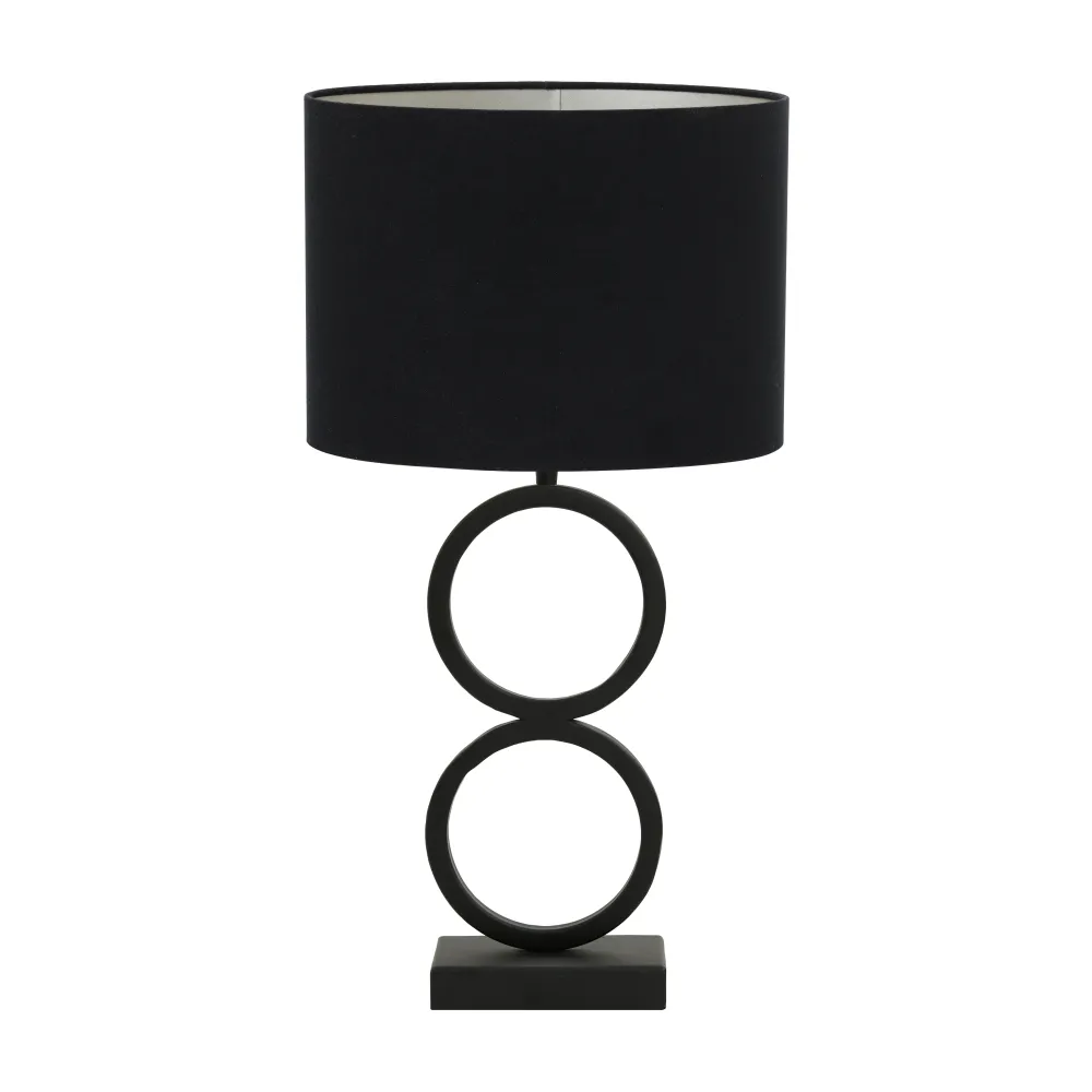 Light & Living tafellamp Stelios/Velours ovaal - zwart, zwart - 30x15x62cm