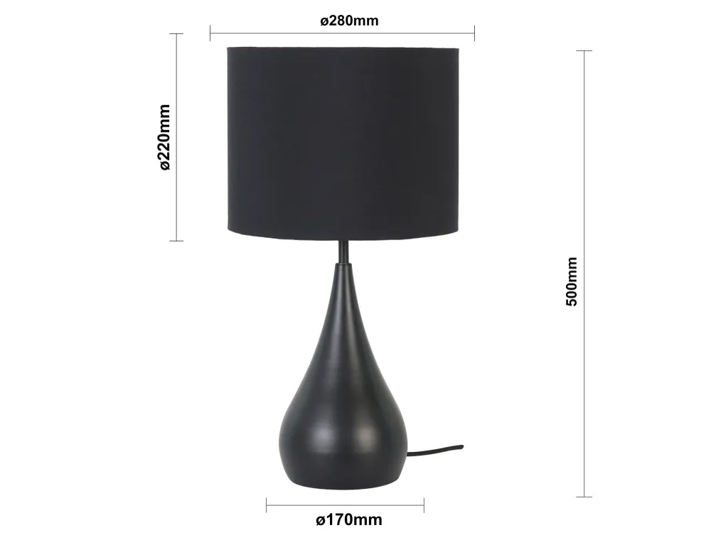 Light & Living tafellamp Svante - zwart - Ø28cm
