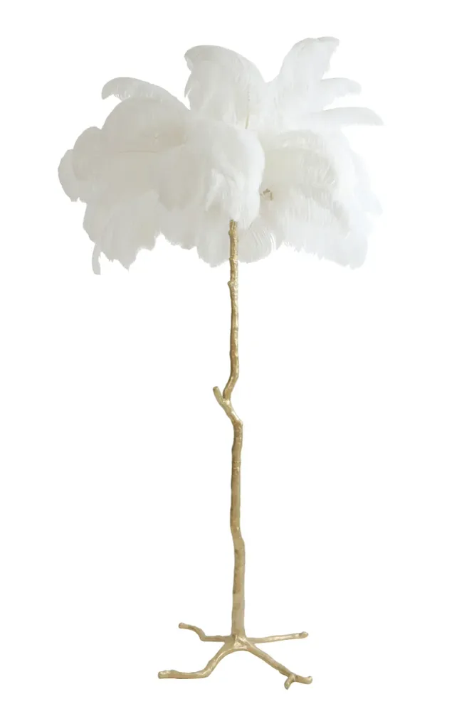 Light & Living vloerlamp FEATHER - wit - Ø95x180cm