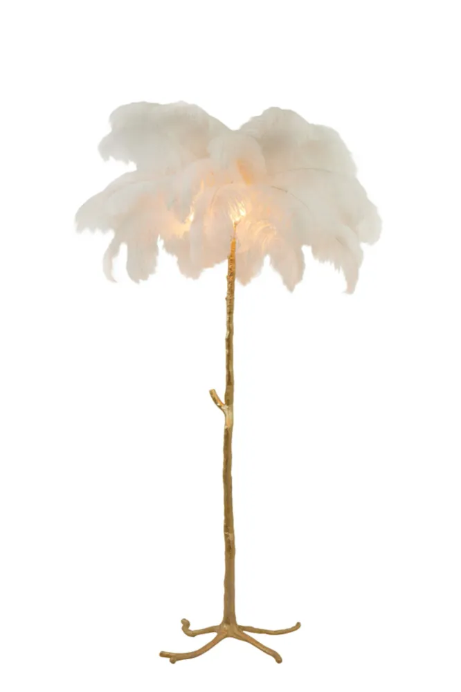 Light & Living vloerlamp FEATHER - wit - Ø95x180cm
