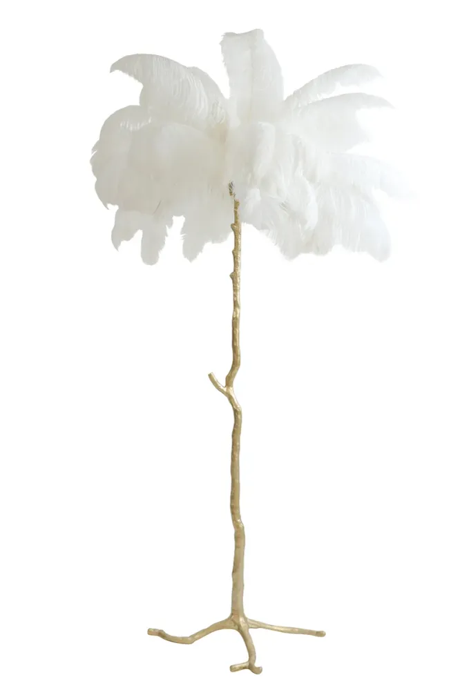 Light & Living vloerlamp FEATHER - wit - Ø95x180cm