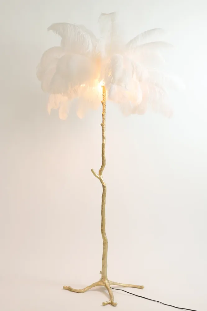 Light & Living vloerlamp FEATHER - wit - Ø95x180cm