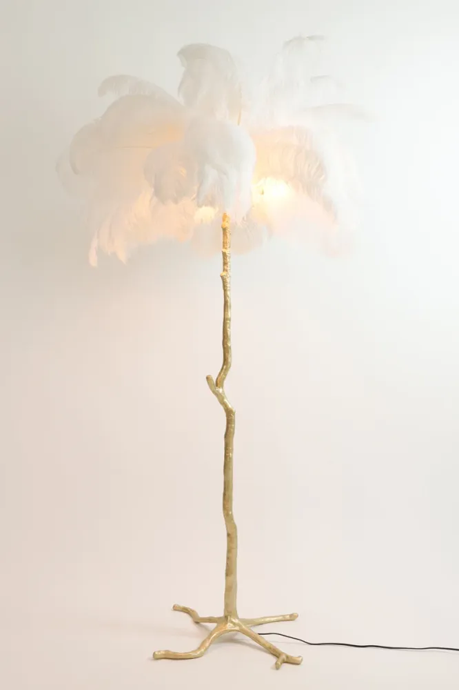 Light & Living vloerlamp FEATHER - wit - Ø95x180cm