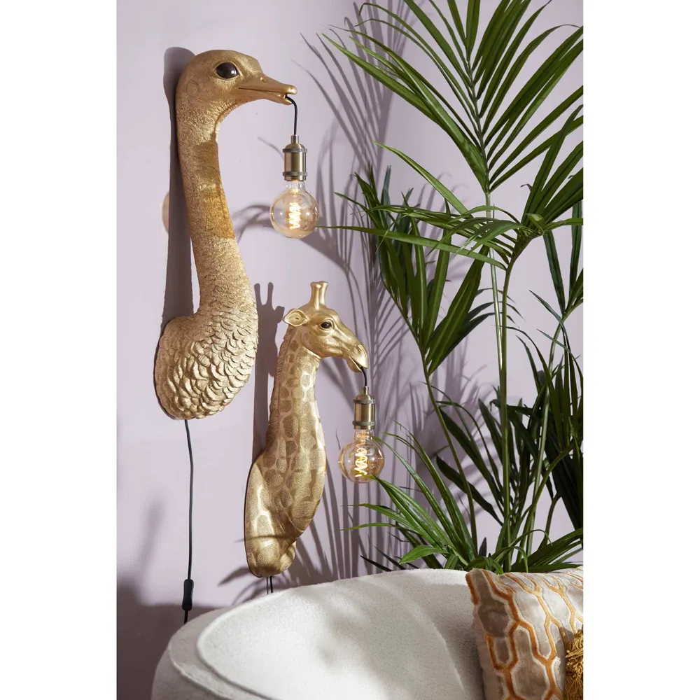 Light & Living wandlamp Giraffe - goud - 20.5x19x61cm