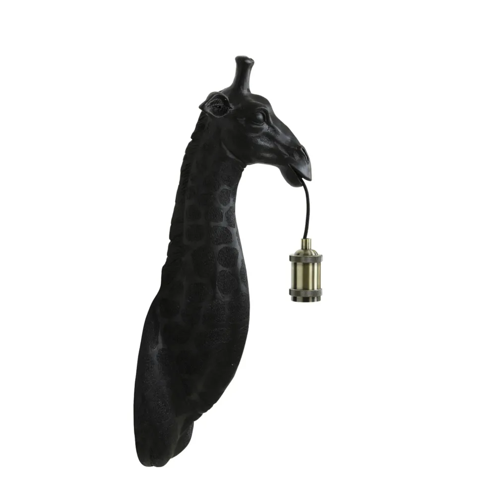 Light & Living wandlamp Giraffe - zwart - 20.5x19x61cm