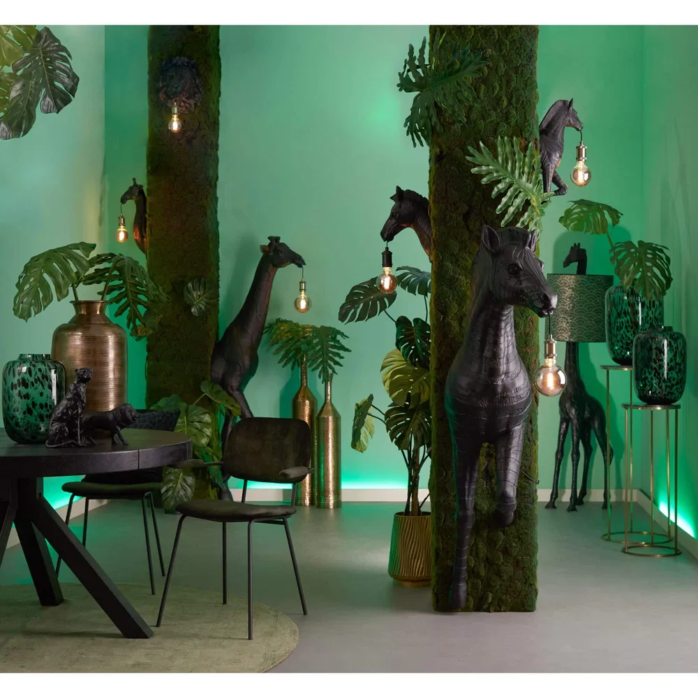 Light & Living wandlamp Giraffe - zwart - 20.5x19x61cm