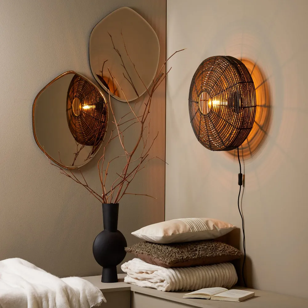 Light & Living wandlamp Mataka - bruin - Ø51cm