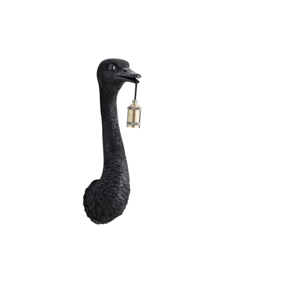 Light & Living wandlamp Ostrich - zwart - 18x15.5x57.5cm