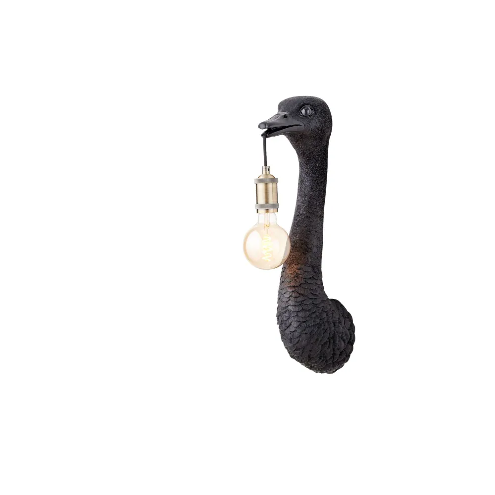 Light & Living wandlamp Ostrich - zwart - 18x15.5x57.5cm