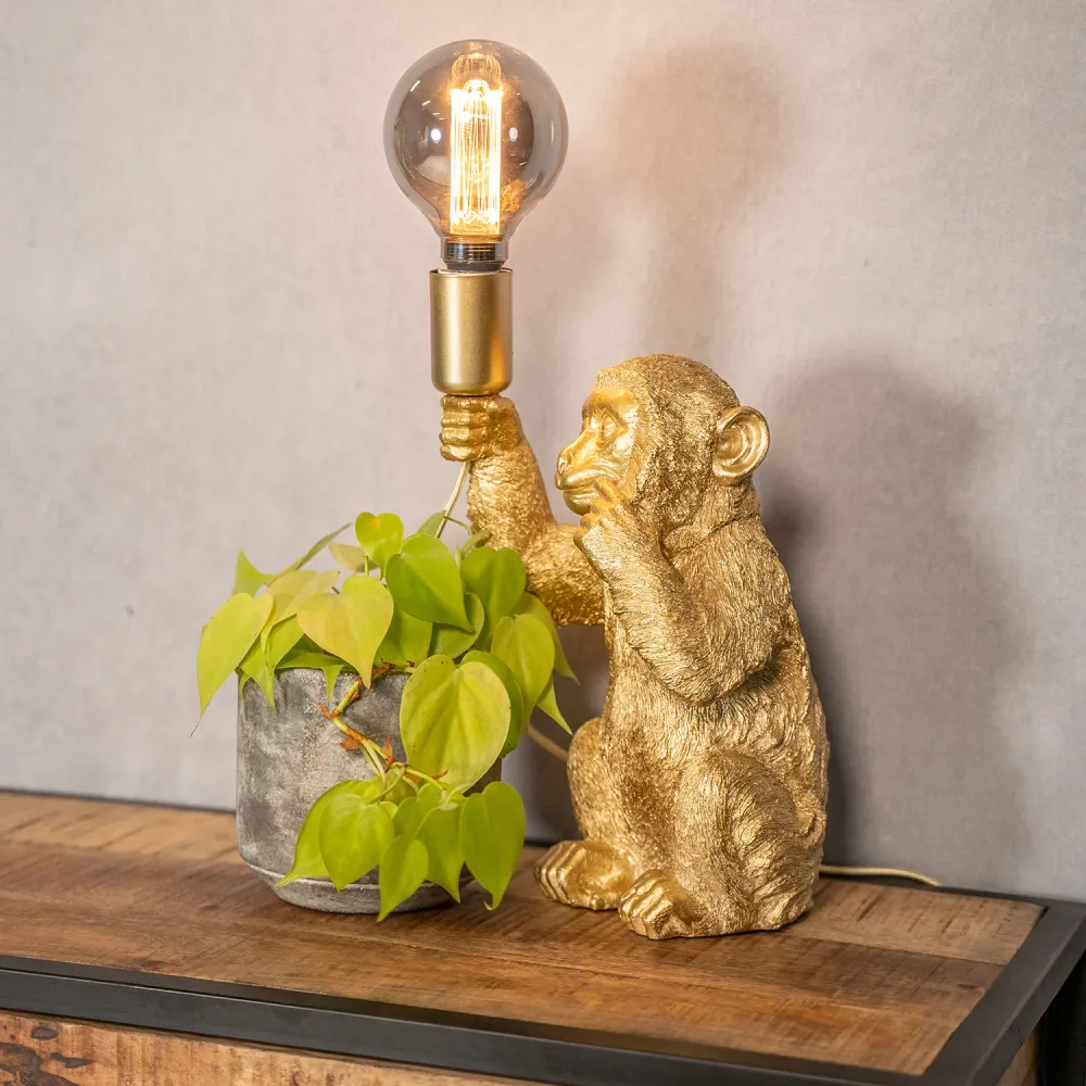 Tafellamp Monkey | Goud 23,5 Light & Living