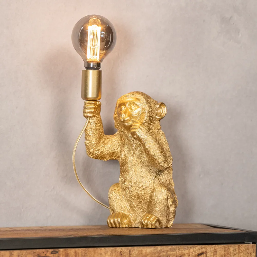 Tafellamp Monkey | Goud 23,5 Light & Living